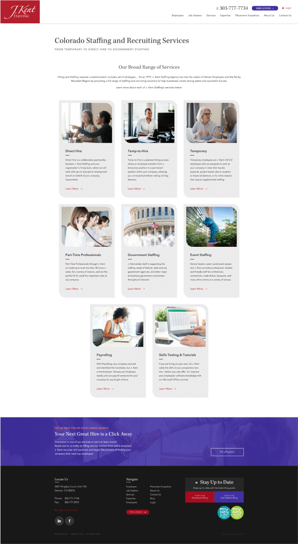 J Kent Staffing Website Design and Development by Webolutions Digital Marketing Agency