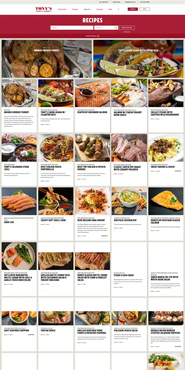 Tony's Meats & Market Website Design, Development, and Marketing by Webolutions Digital Marketing Agency