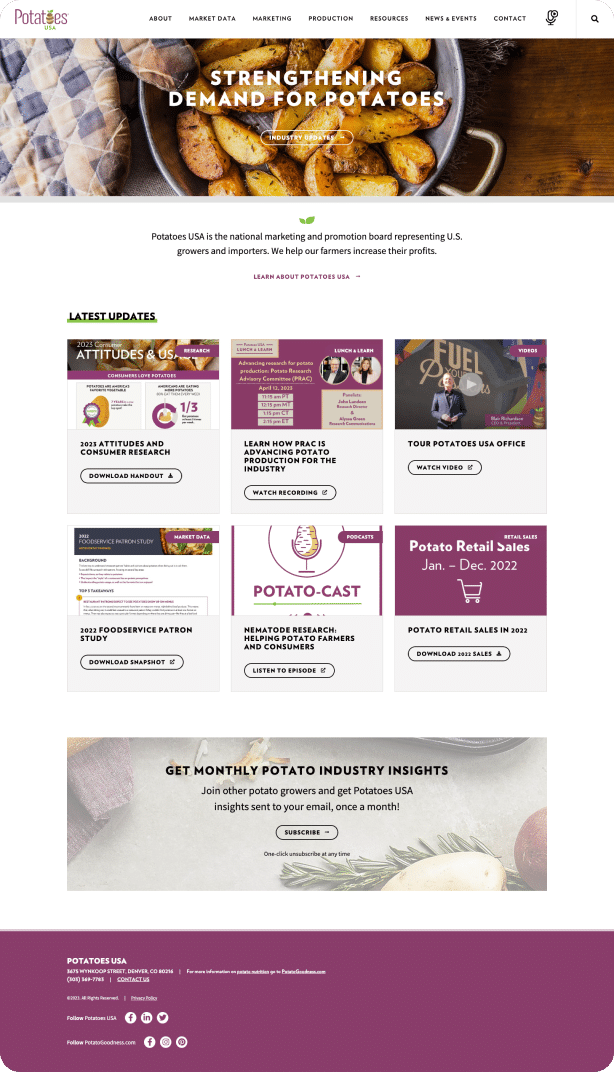 Potatoes USA WordPress Website Design Project by Webolutions Digital Marketing Agency - 2