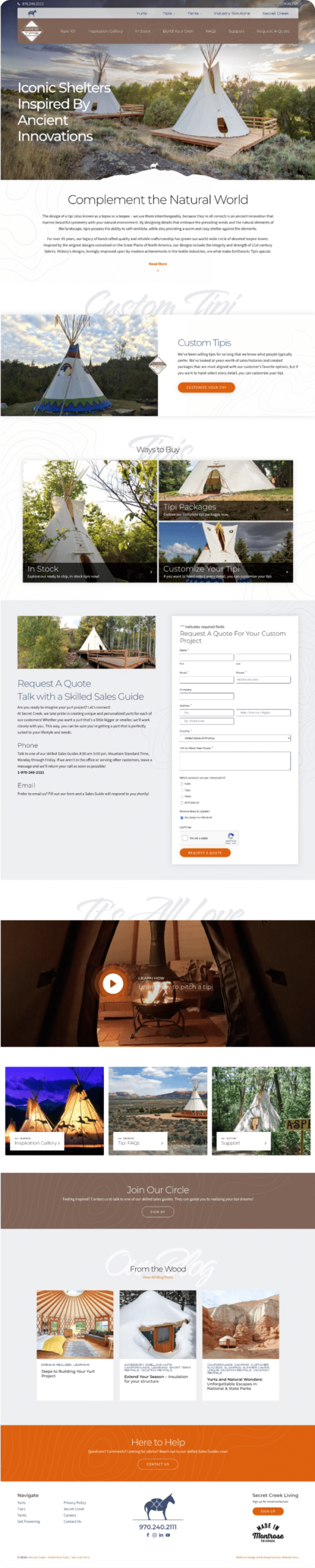 SecretCreek WordPress Website Design Project by Webolutions Digital Marketing Agency